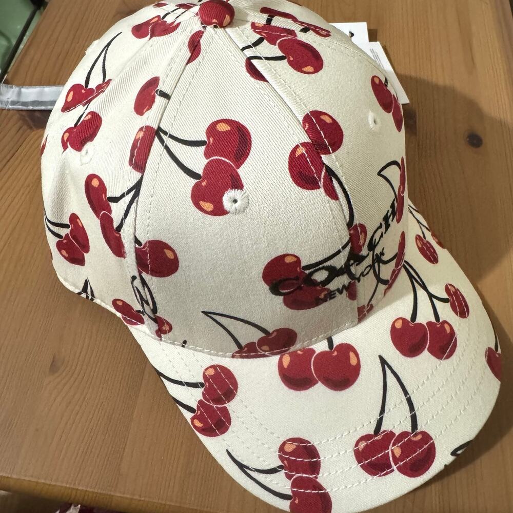 ๐ Coach Cherry Swirl Print Baseball Hat - Picture 4 of 10